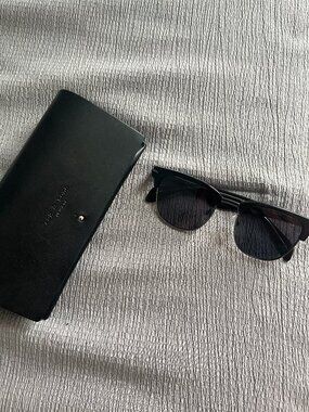 rag & bone RNB5007/S Polarized Sunglasses Black/Silver + Case